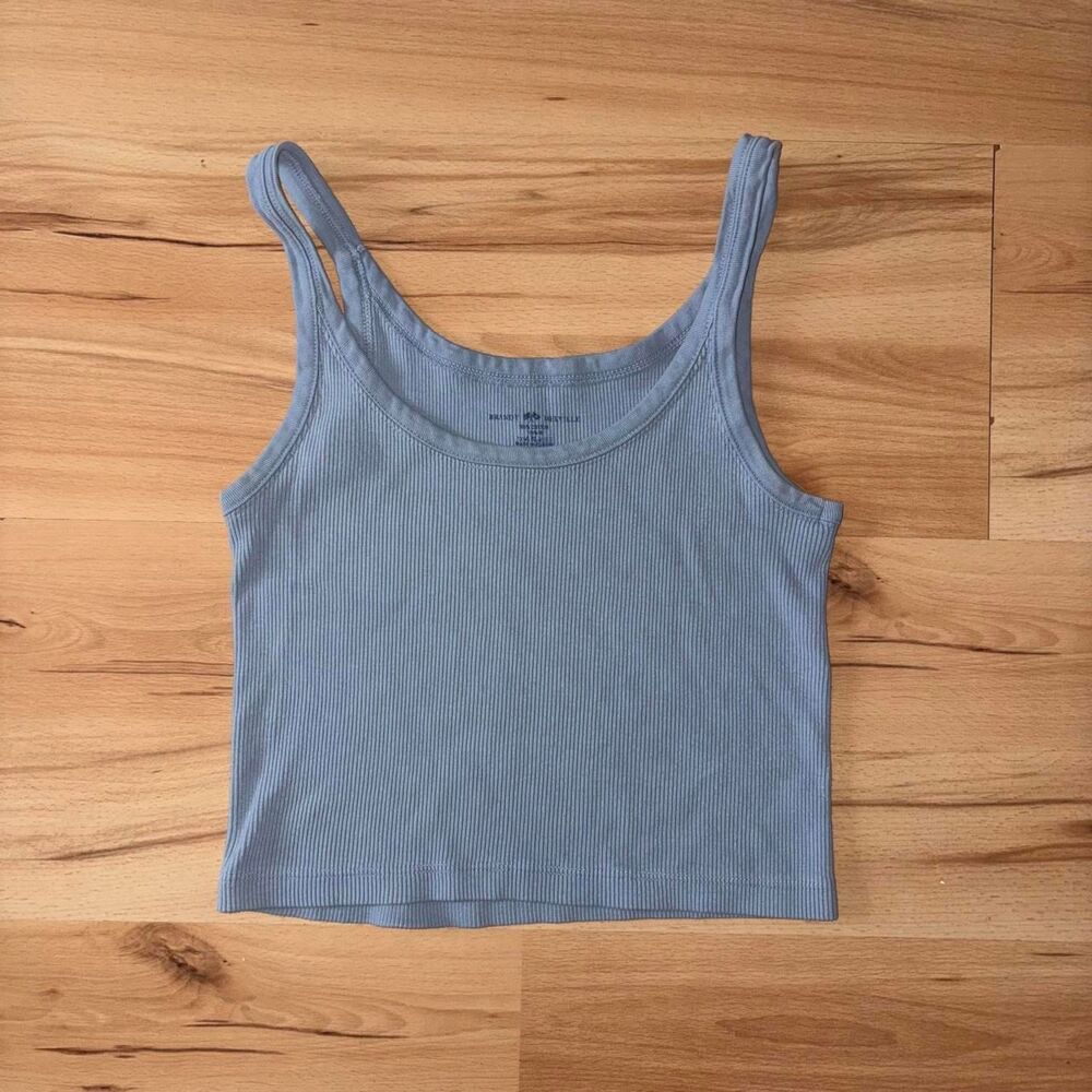 Brandy Melville Light Blue Ribbed Tank Top